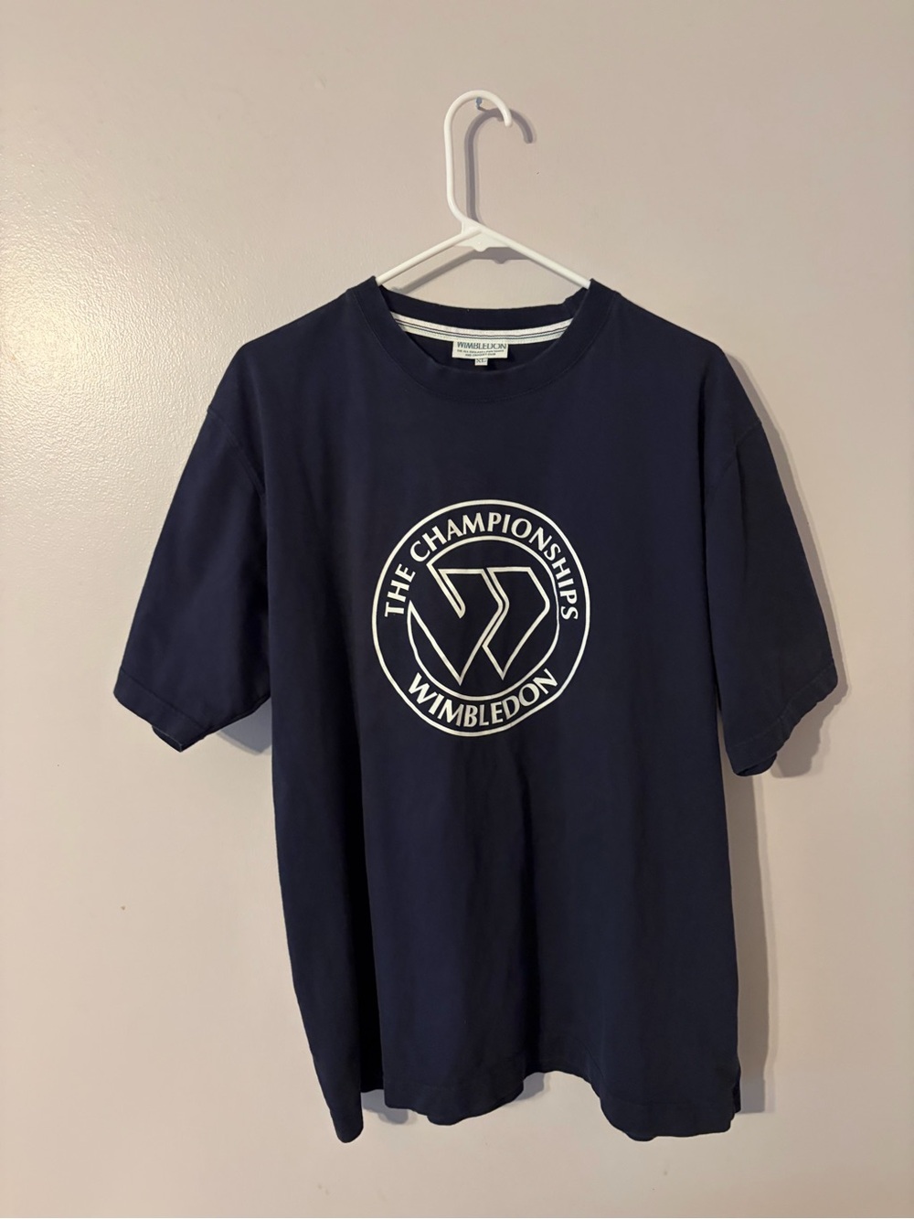 Wimbledon Navy Tee with Green and Purple Trim